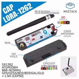 Official M5Stack Cap LoRa1262 LoRa+GPS BeiDou GNSS Supports Meshtastic