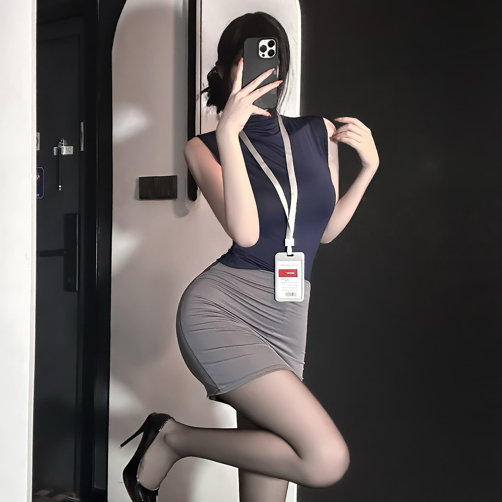 2026 New Pure Desire Mature Office Lady Secretary Cosplay Office Role-Play Hot Girl Uniform Pencil Skirt