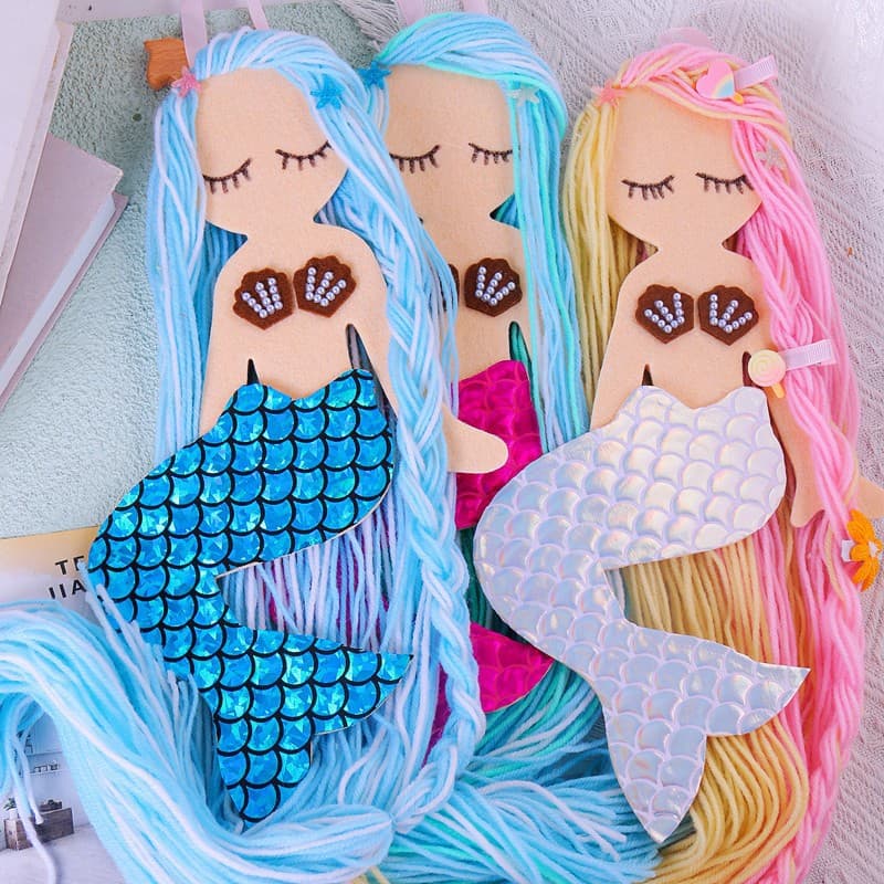 Cross-border INS wall decoration mermaid hairpin storage with Nordic children's room accessories organizer wall hanging display