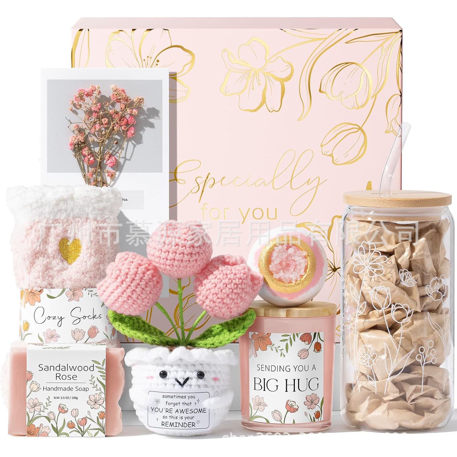 Cross-border best-selling women's gift set Mother's Day Valentine's Day Tulip Aromatherapy Candle Glass Cup Socks Gift Box