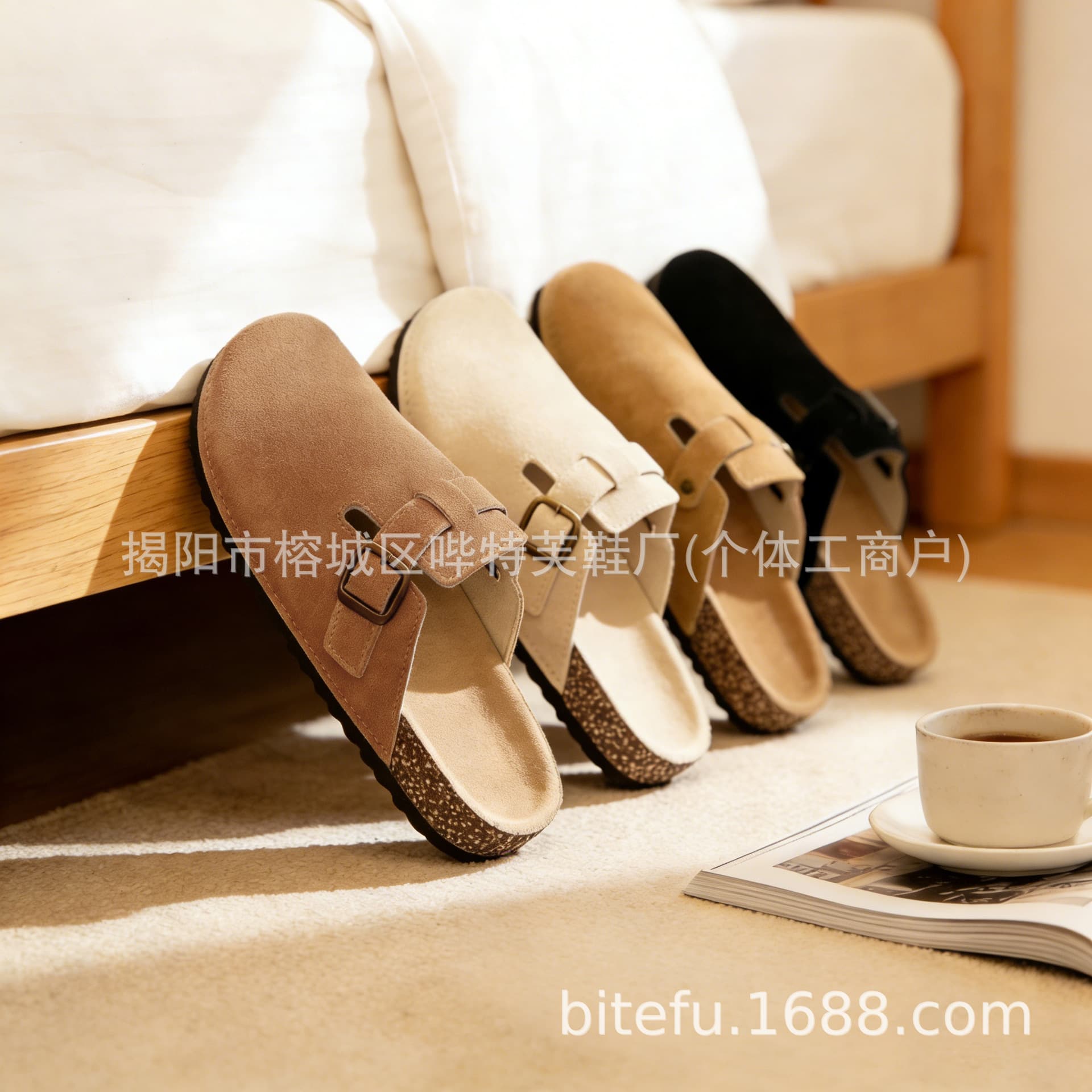 2026 New Model Soft-Soled Birkenstock Shoes with Cork Texture, Non-Slip Closed-Toe Shoes, Popular Cross-Border Birkenstock Slippers for Men