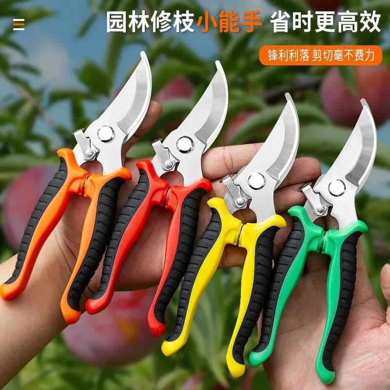 Stainless steel pruning shears, gardening shears, orchard and flower arrangement special fruit picking tools, wholesale garden tools.