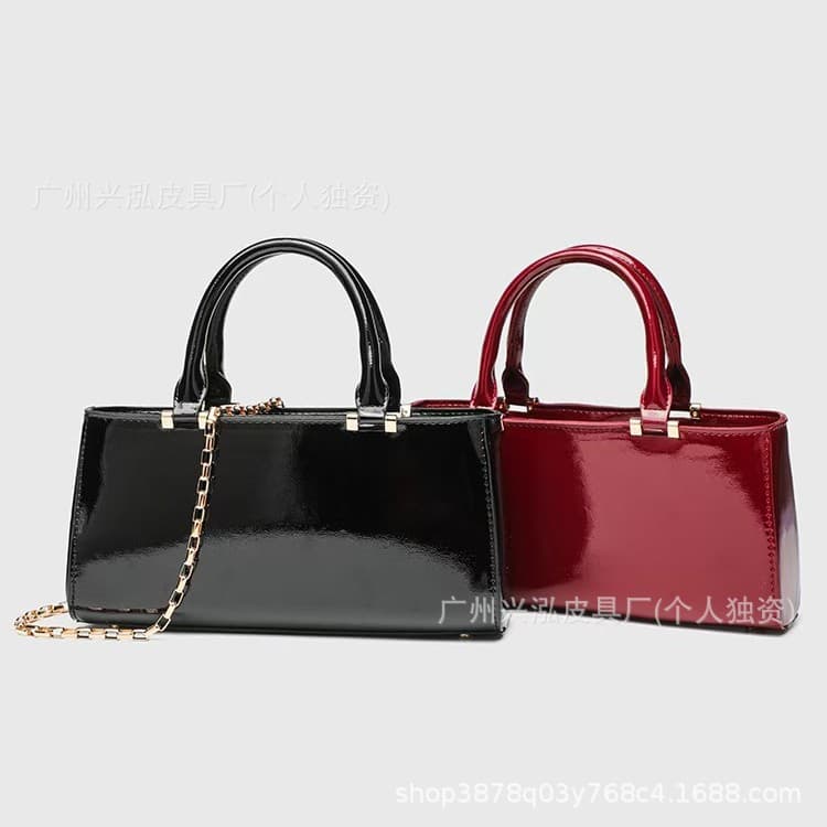 ZA 2025 Autumn/Winter New Women's Bag, Garnet Red Textured Mini Shoulder Crossbody Handbag, Trendy Chain Square Bag