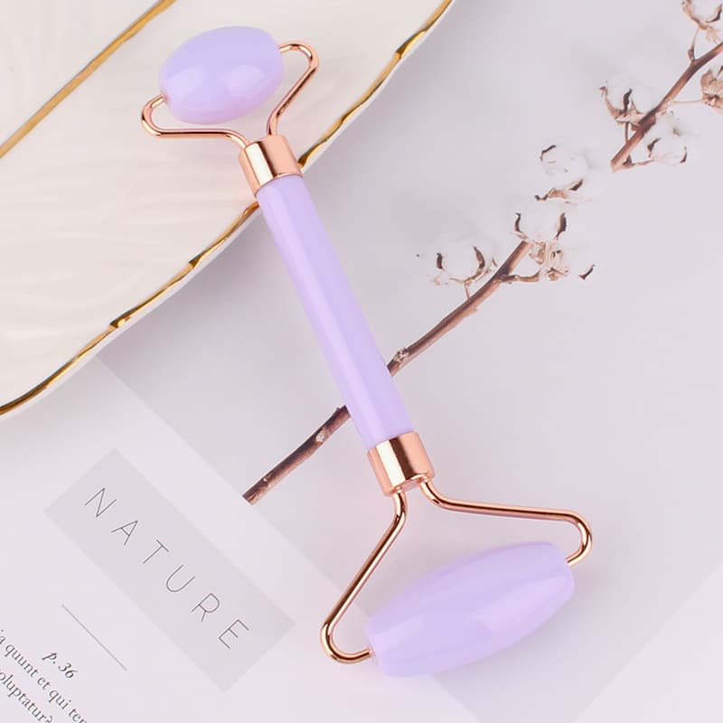 Pink Resin Roller Gua Sha Beauty Set Facial Massager Meridian Massage Board Scraping Stick Face Massage