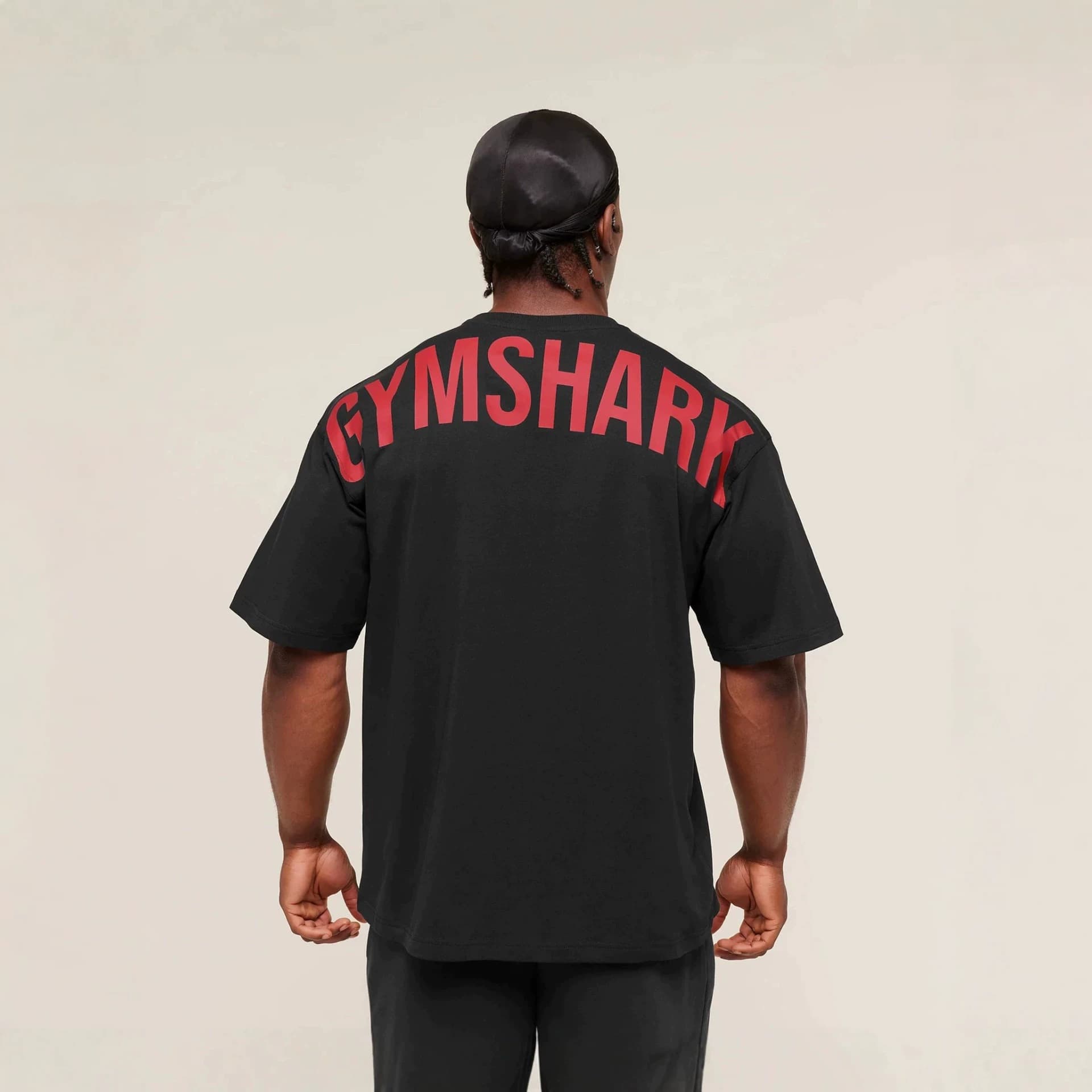 GYMSHARK Men's Oversized T-Shirt Summer Outdoor Sports Fitness Cotton Loose Fit Casual Short Sleeve Top