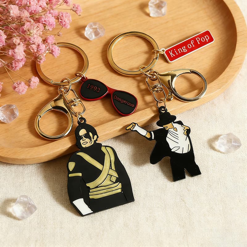 Michael Jackson Keychain Cartoon Pop Star King Of Pop Decorative Bag Charm