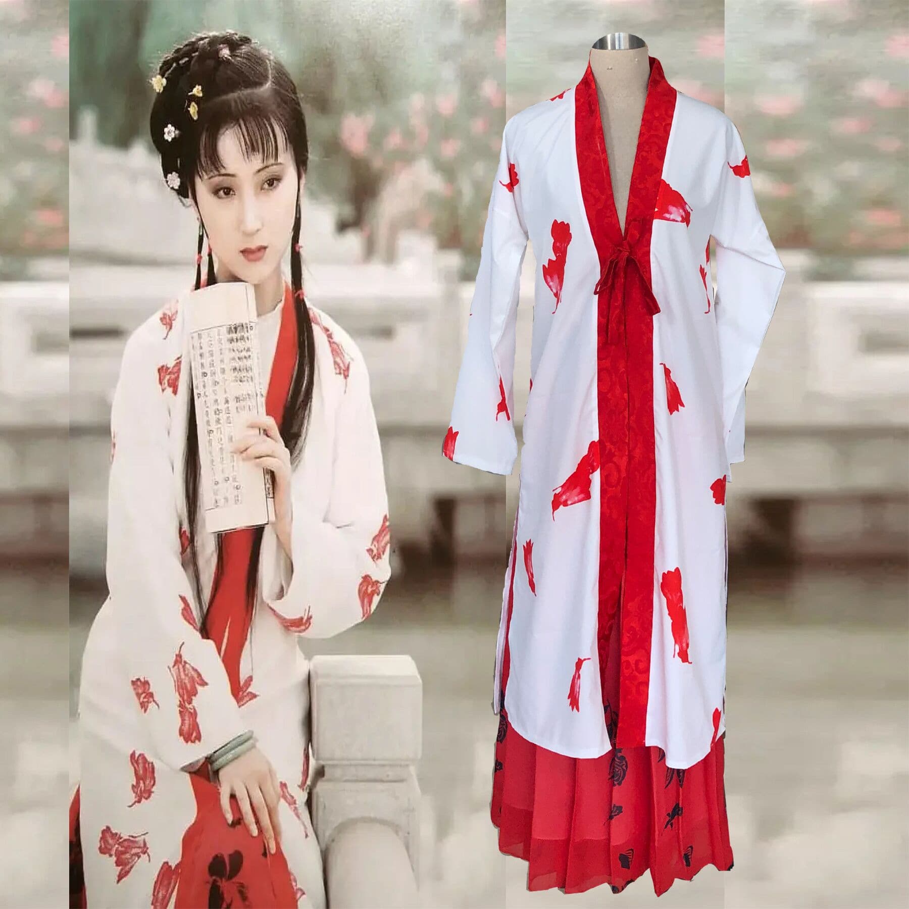 Classic costume 87 version of Dream of Red Mansions Lin Daiyu enters Jia's house with the same Hanfu costumes as the crew photo studio photo set