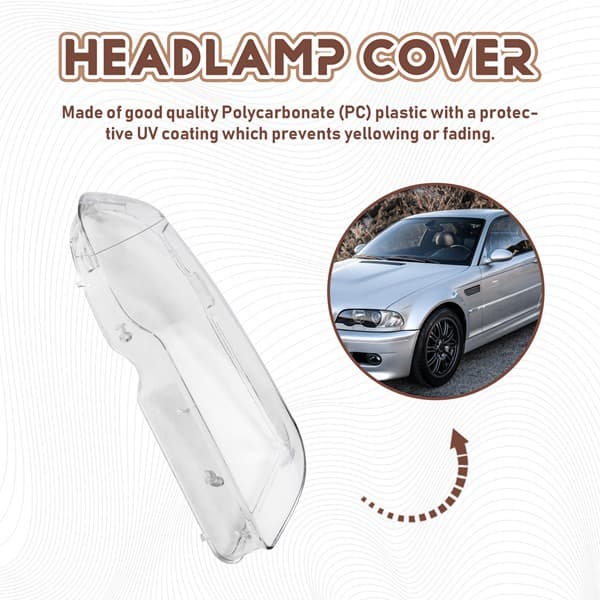 For 03-06 BMW 3 Series E46 2-Door LCI 325 330 Coupe Right Headlight Lens