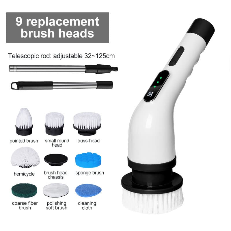 Cross-border Multifunctional Wireless Electric Cleaning Brush, Extendable Handheld Powerful Bathroom Kitchen Cleaning Tool