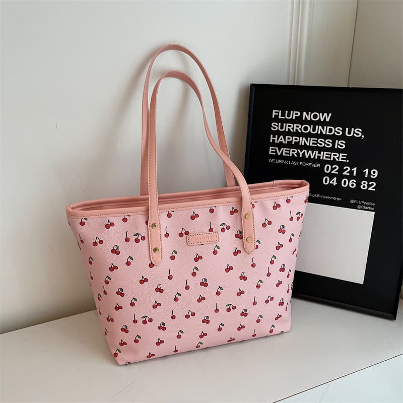 New Cross-Border Autumn/Winter Printed Large Capacity Commuter Tote Bag, Fashionable Versatile High-End Shoulder Bag for Women
