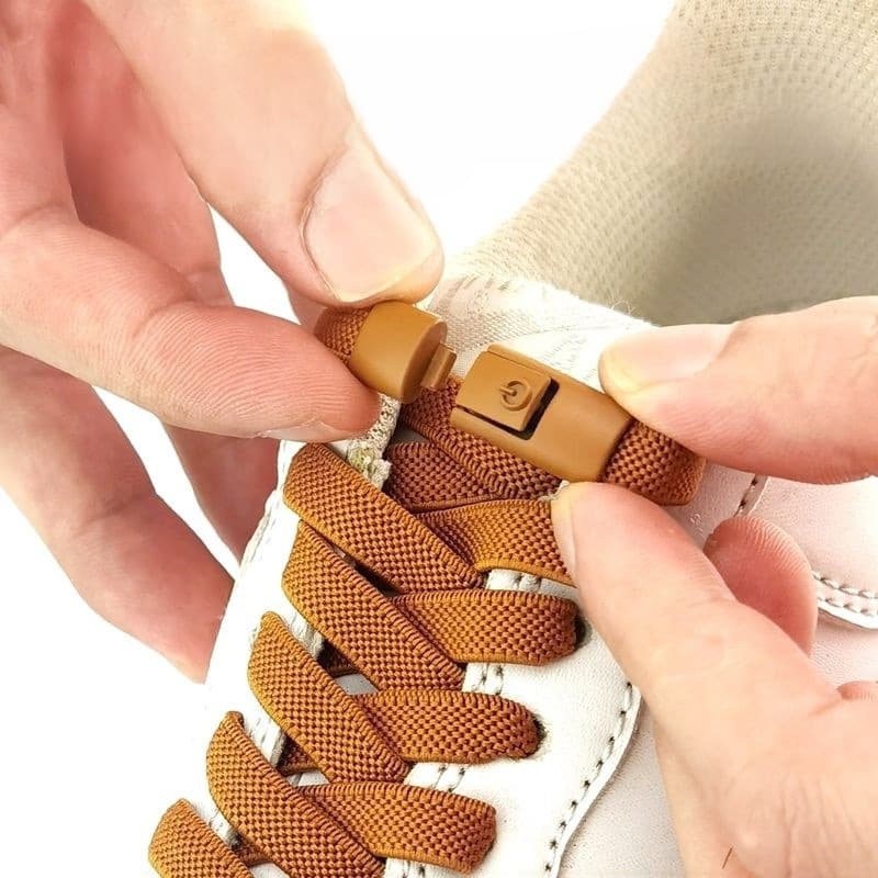 Lazy Shoelaces Colored Push-Button Buckle No-Bind Elastic Stretch 8mm Flat Rope No-Tie Fixing Magic Tool