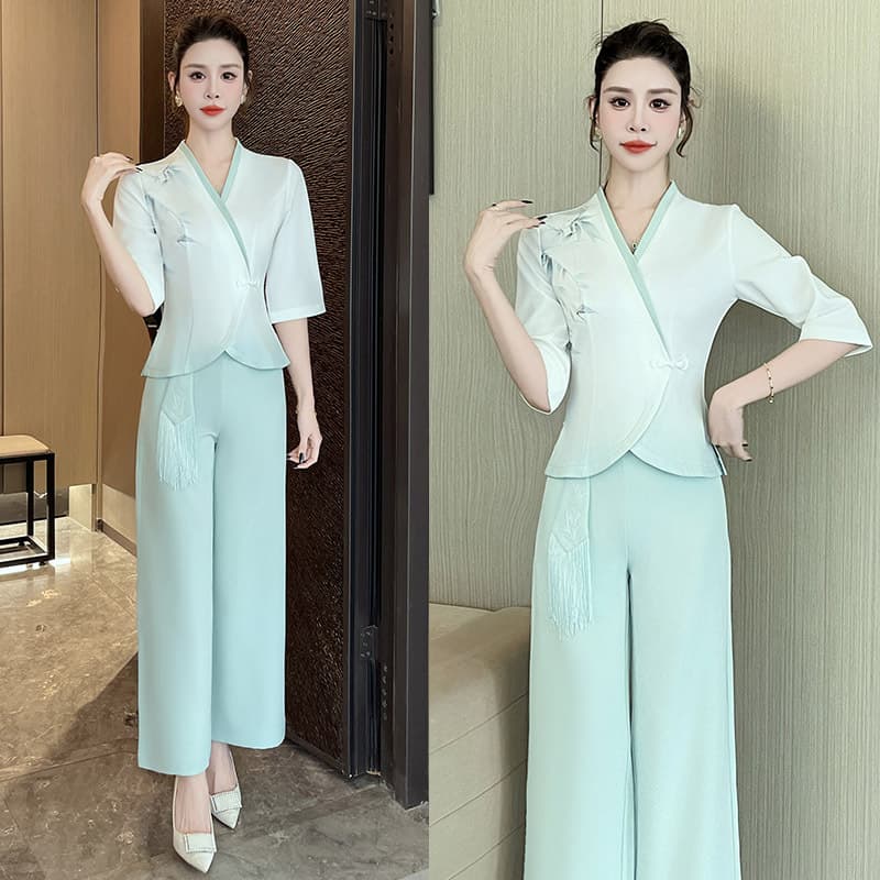 2025 New Beauty and Wellness Spa Set - Women's Foot Bath Hotel Chinese Ear Cleaning Massage Technician Uniform - 1508