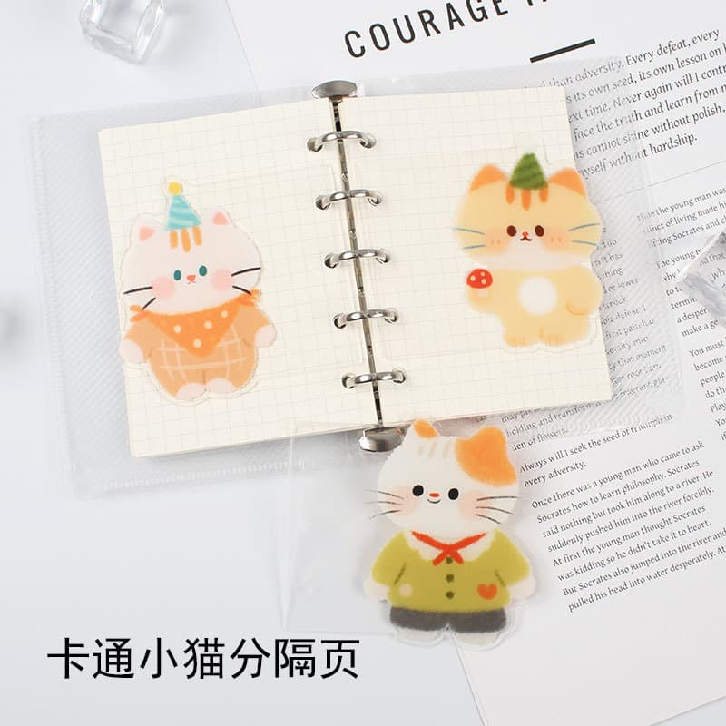 Special-shaped separator page M5/A7 hand account through card cat illustration bookmark bezel