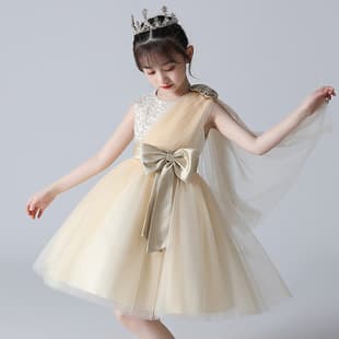 Kids Formal Dress Princess Dress, Birthday Piano Performance Outfit, Host Flower Girl Tutu Mesh Dress, Summer Girls Dress