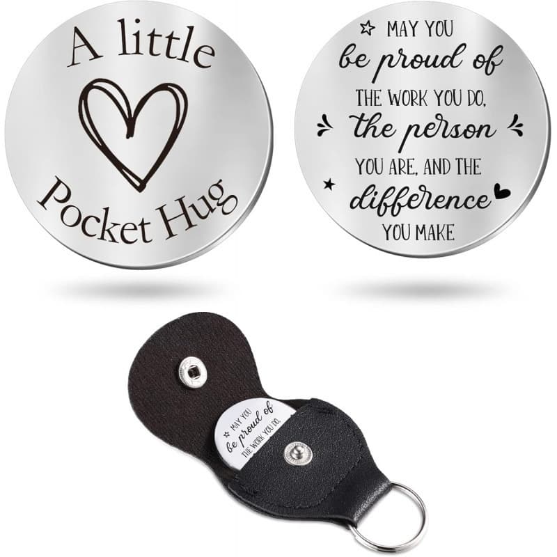 Cross-border stainless steel color keychain Sureio Pocket Hug Token Long Dis jewelry gift