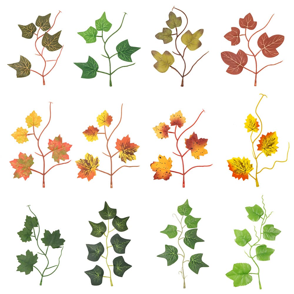 Simulated maple leaves, vine leaves, sweet potato vine leaves, sweet potato leaves, Christmas plant decoration, rattan garland accessories, artificial fake leaves