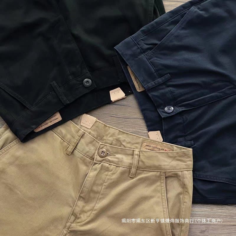 Chino Pants Men Amekaji Vintage Workwear Khaki Pants Men Casual Loose American Straight Leg Casual Pants Men