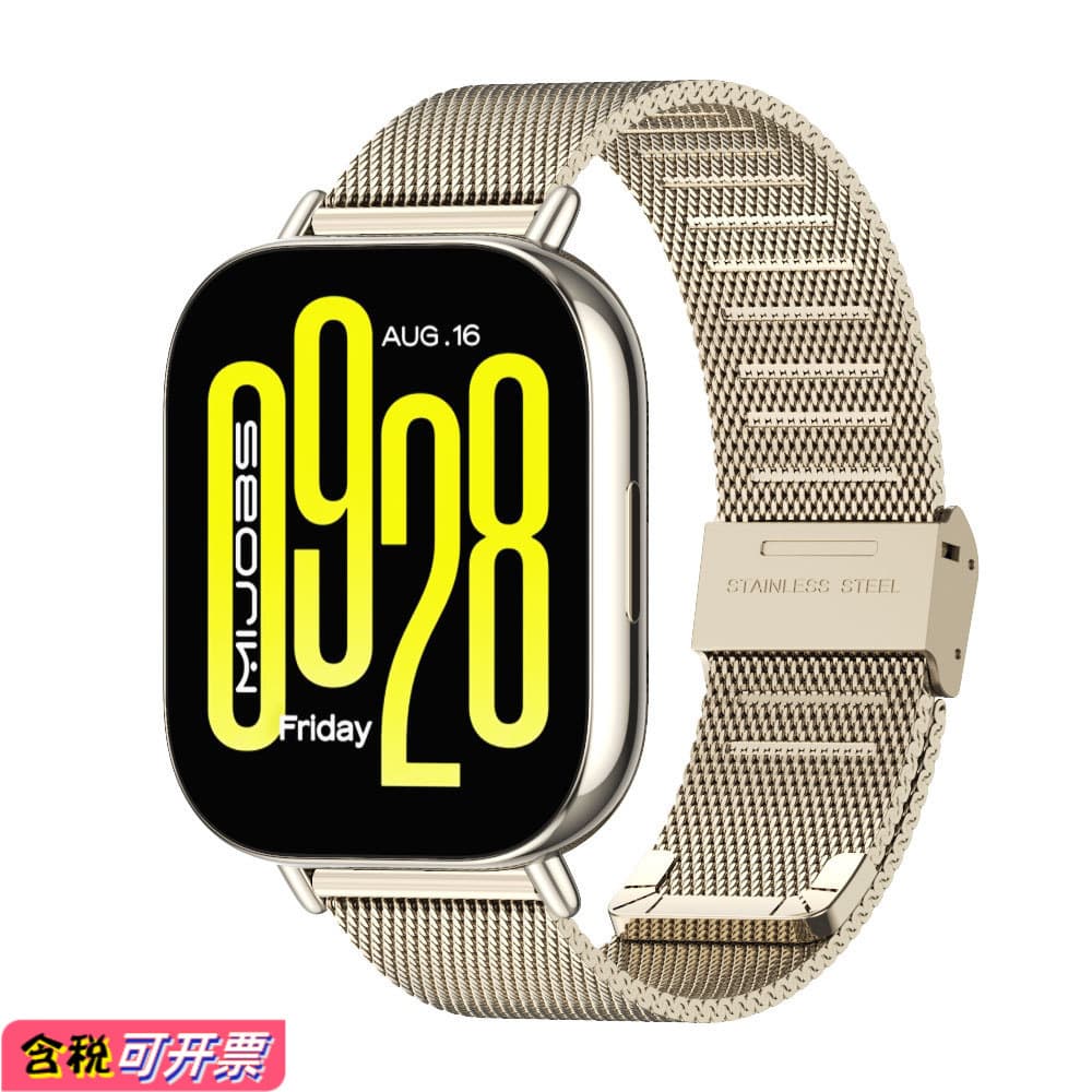 Compatible with Xiaomi/Redmi/Huawei/OPPO/Honor Watch Band 20/22mm Magnetic Clasp Three-Link Stainless Steel
