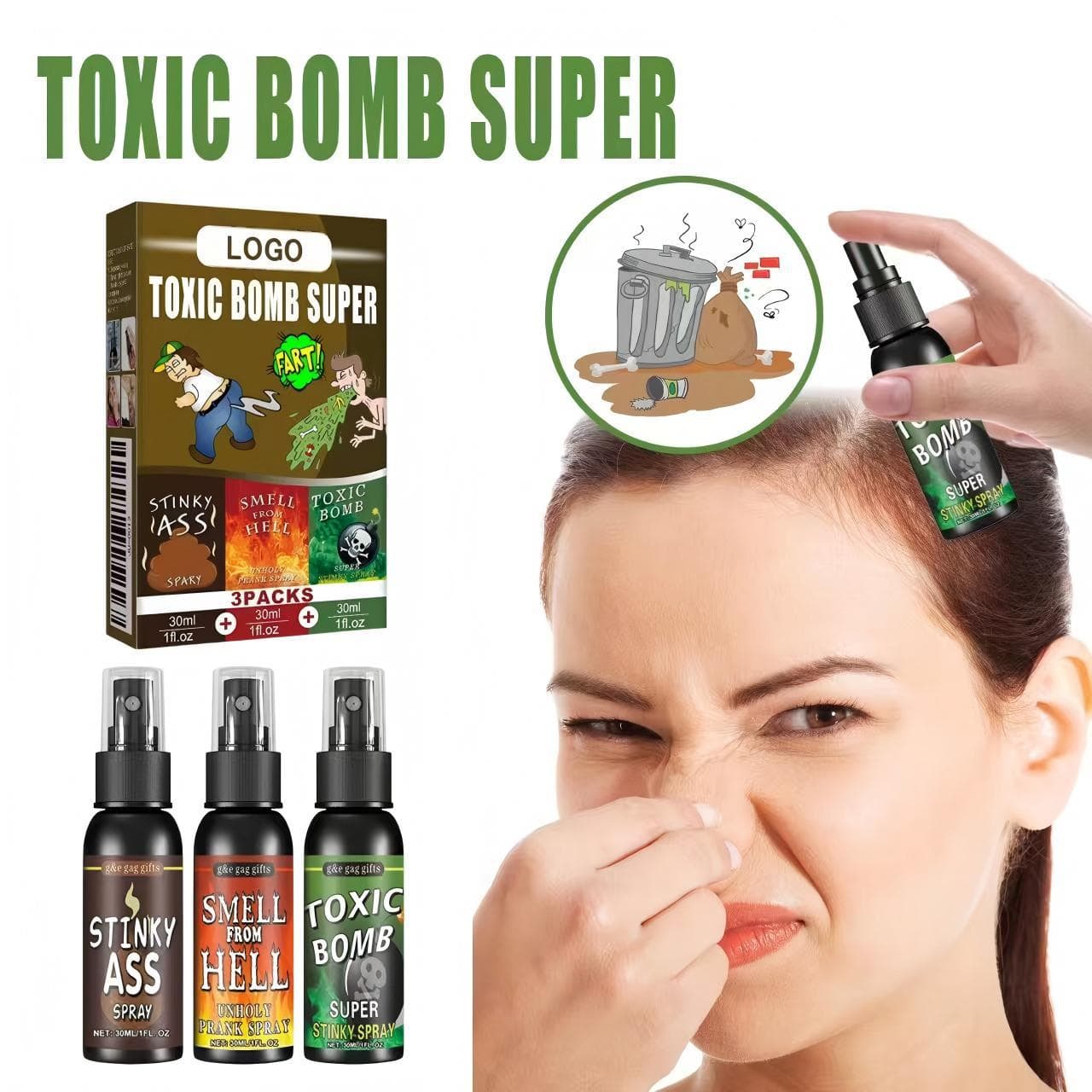Cross-border April Fools' Day Stinky Fart Spray Prank Funny Toy Odor Entertainment Spray
