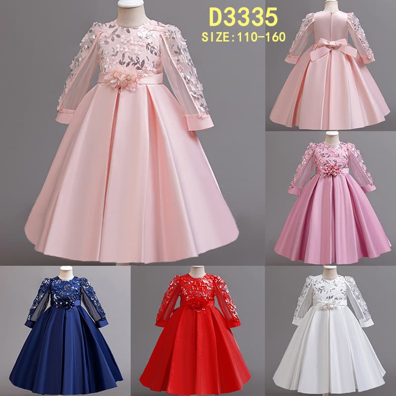 2024 Children's Autumn/Winter Princess Dress Light Luxury Piano Performance Birthday Flower Girls Dress Women's Children's Gown