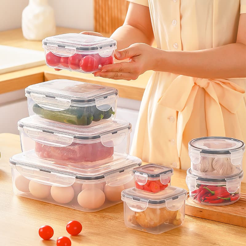 Plastic thickened crisper box kitchen refrigerator storage storage box rectangular frozen food sealed box transparent box