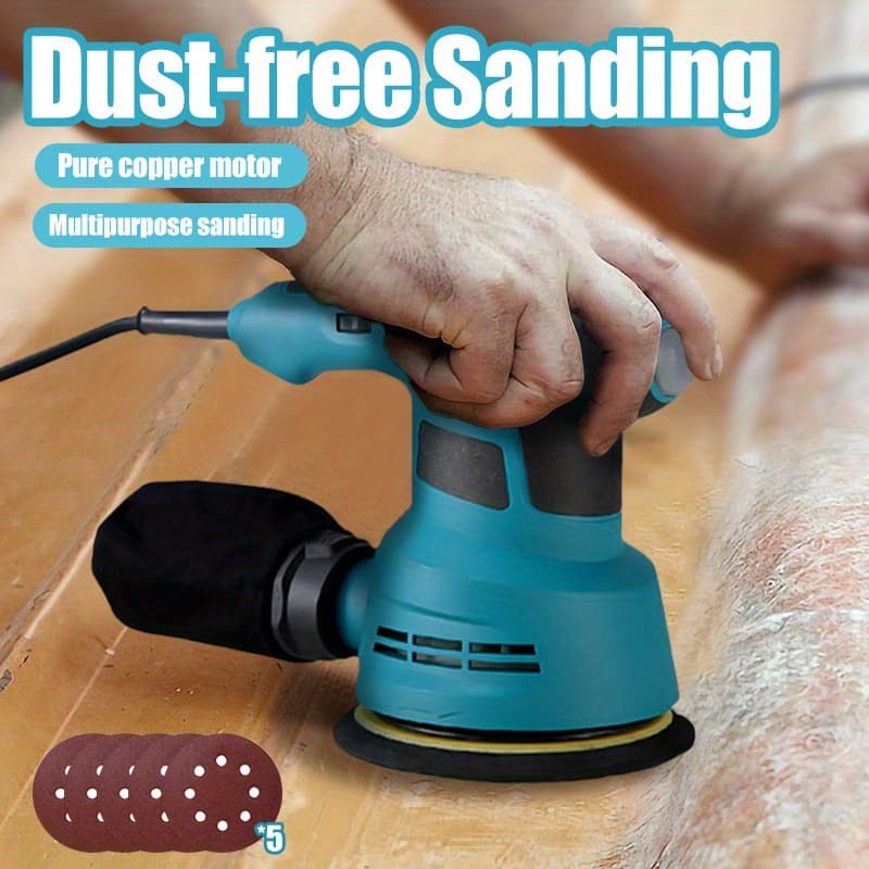 2025 New Cross-border: 300W Portable Electric Eccentric Sander with 5125mm Sanding Pad