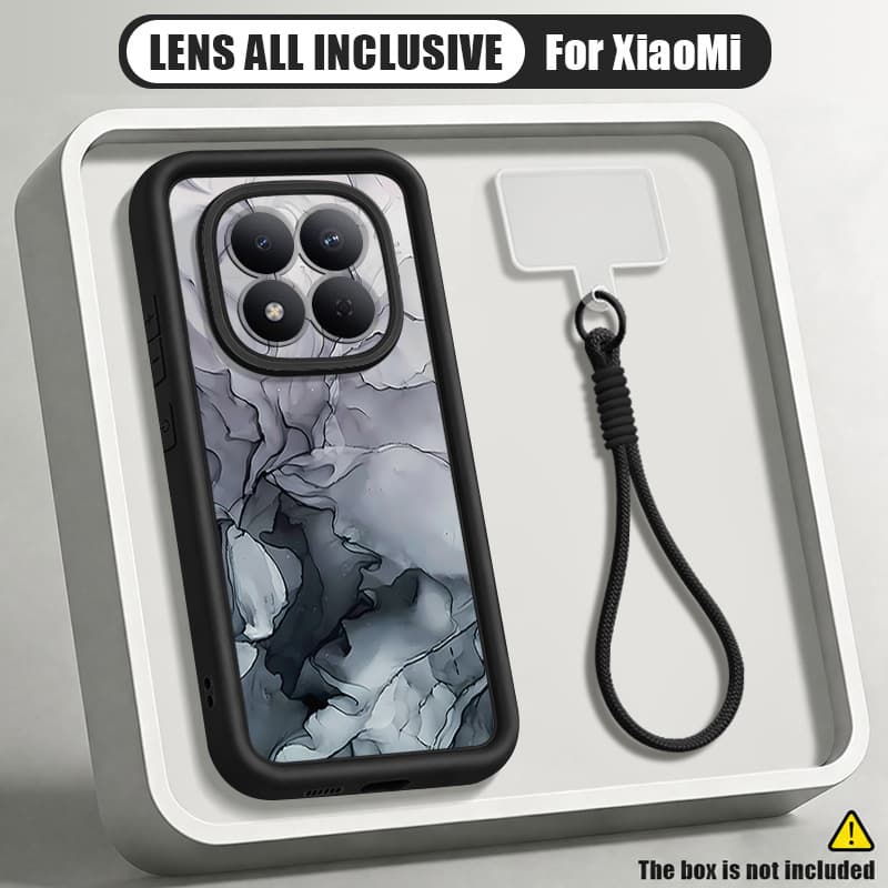 Xiaomi POCOX6Pro Redmi Note14Pro Note15 Ink Marble Lanyard Phone Case