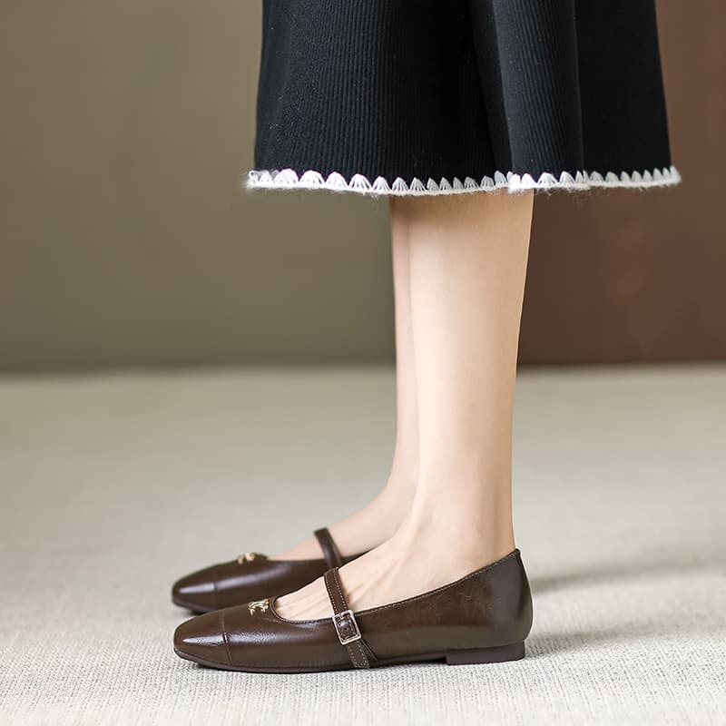 Elegant Flat Bottom Slip-On Women's Shoes High Heel Spring Personality Square Head Thick Heel Evening Fashion Mary Jane Shoes