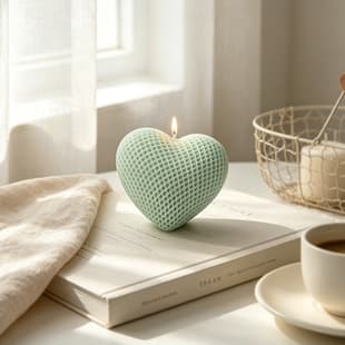 Valentine's Day Romantic Love Heart Candle Silicone Mold Large Medium Small Frosted Grid Woven Heart Shaped Plaster Ornament Mold