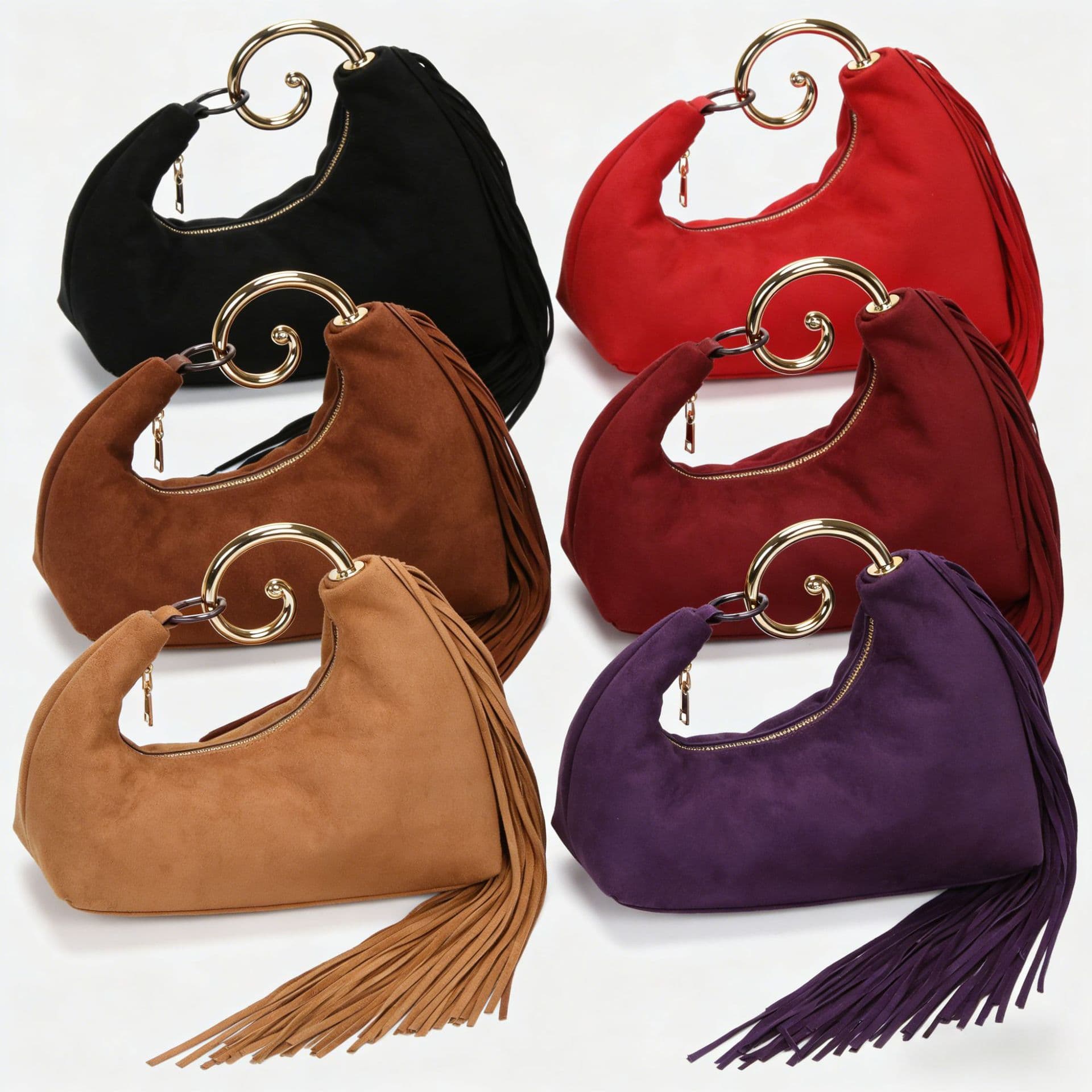 Cross-border Hot Selling Women's Evening Bag New Retro High-end Fashion Elegant Tassel Velvet Handbag