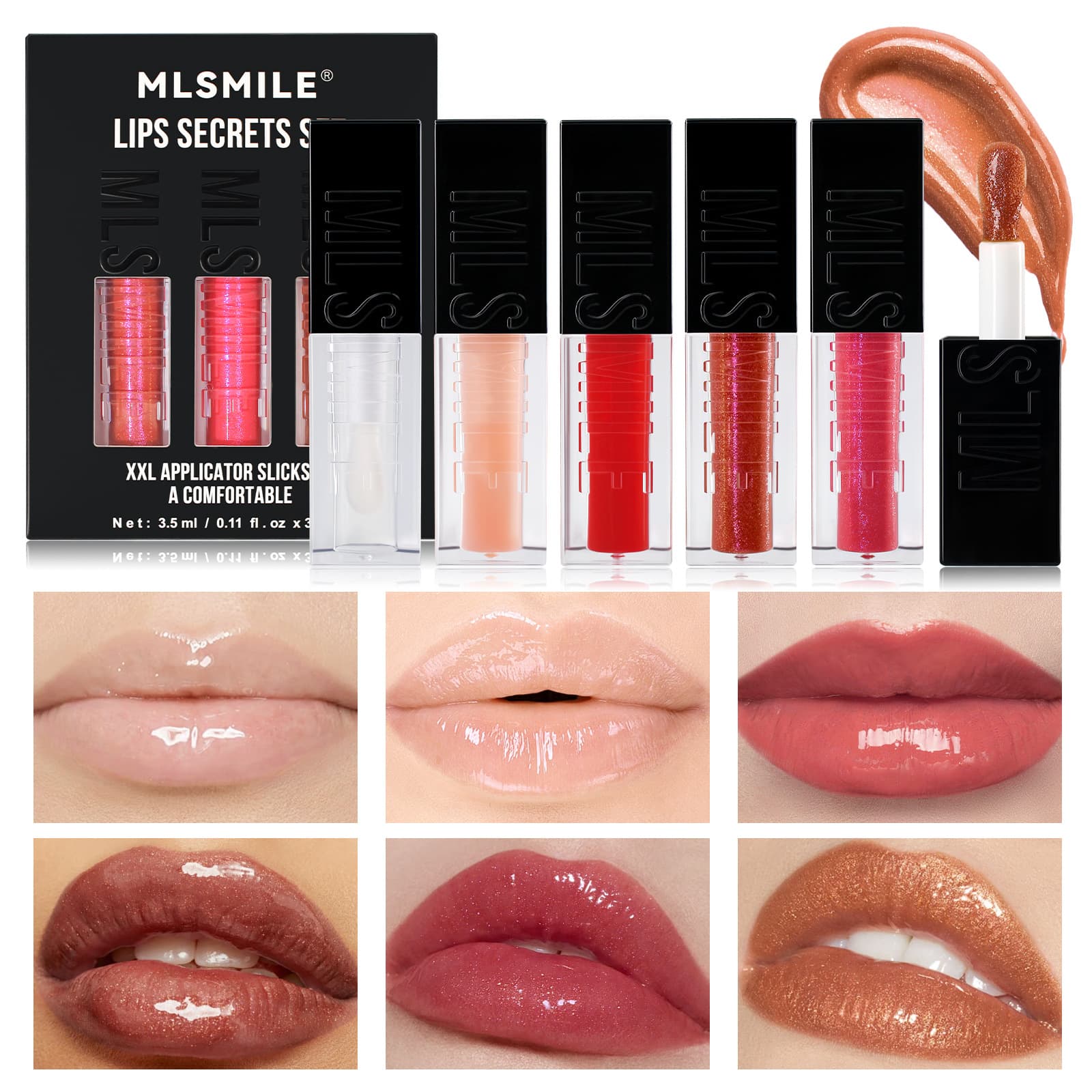 Cross-border special supply of mirror water gloss lip gloss set, moisturizing lip oil, pearlescent lip glaze, lip gloss, pouty lips, transparent lip gloss