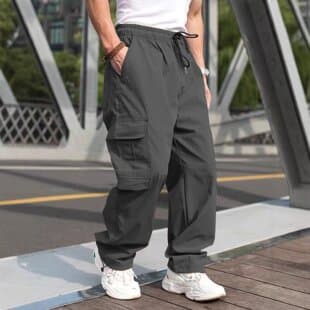 2026 Independent Station Men's Multi-Pocket High Street Cargo Pants, Straight Leg, Abrasion-Resistant, Quick-Dry Tactical Trousers Wholesale