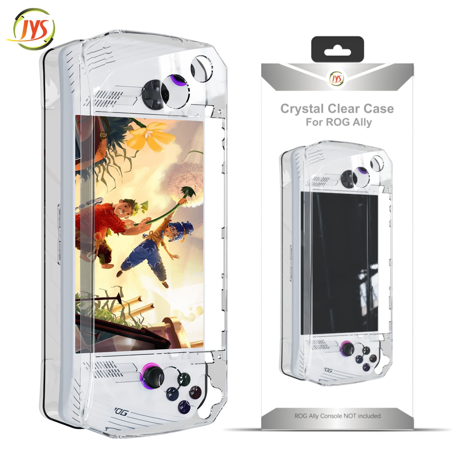 JYS New Crystal Protective Case for ASUS ROG Ally Handheld, Anti-Fall PC Transparent Case