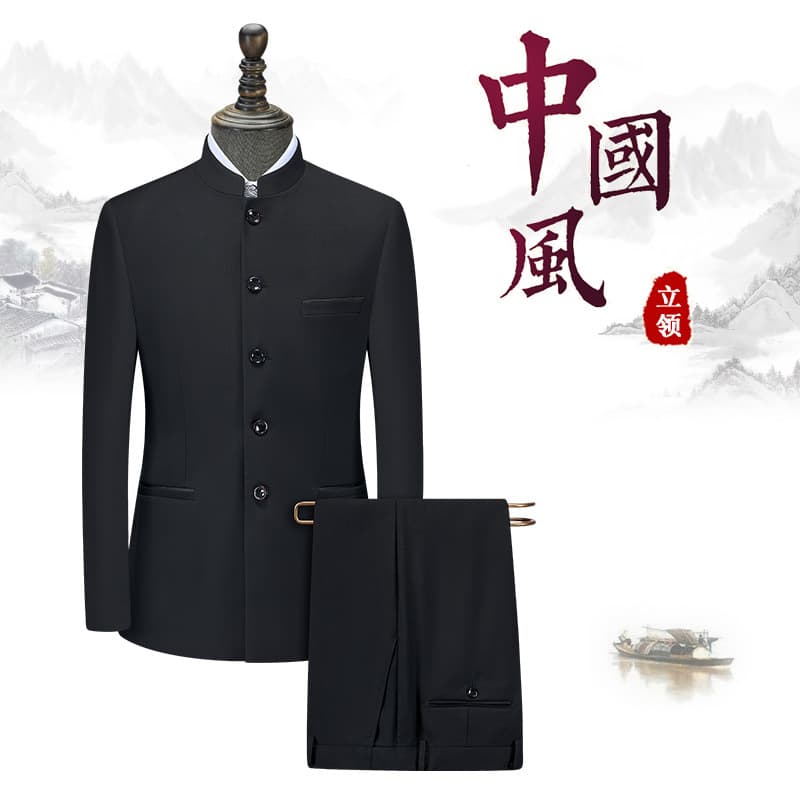 Zhongshan suit men's stand-up collar suit Chinese style youth wedding dress performance costume Chinese style trend