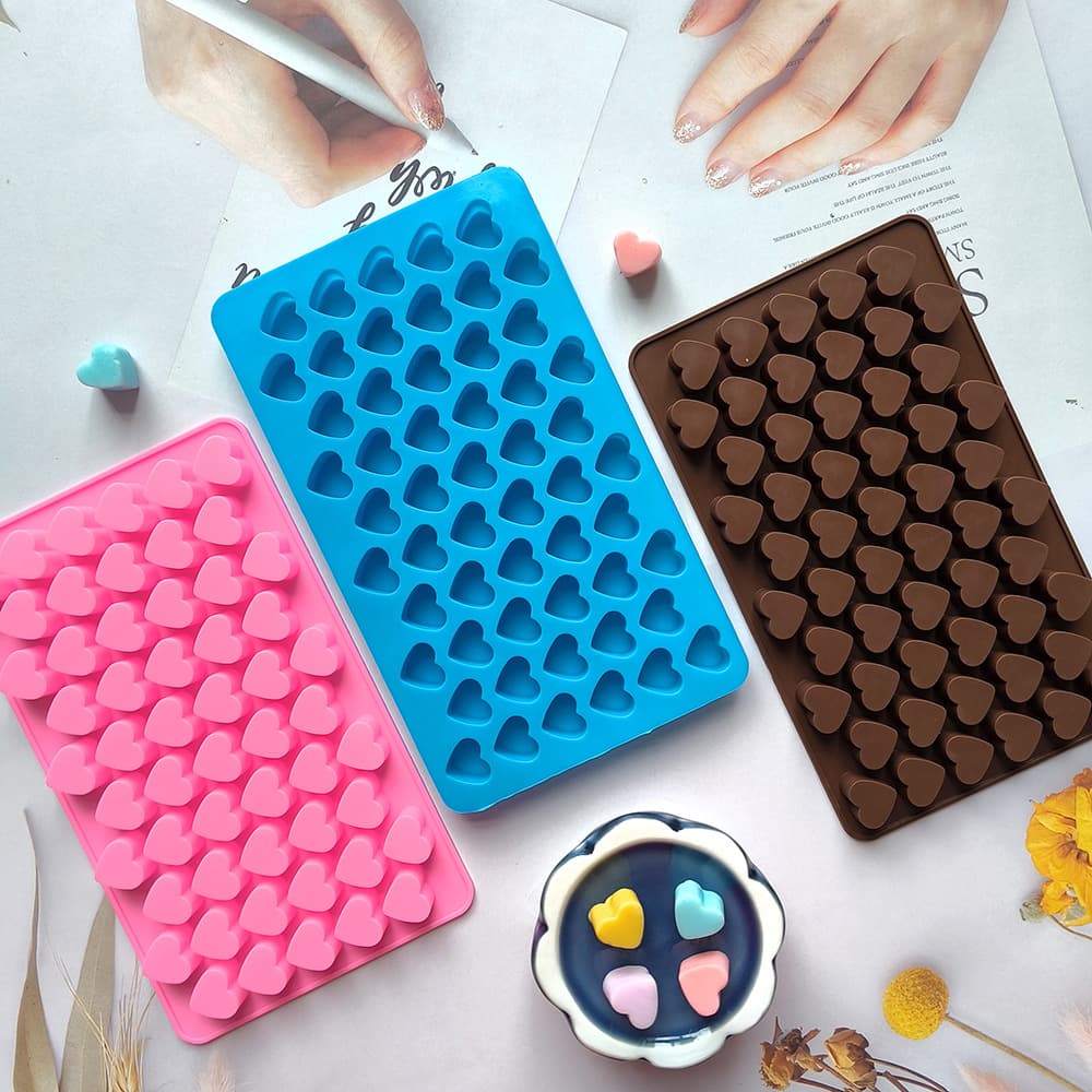 Silicone Cake Mold 55-Cavity Small Love 410 Heart Chocolate Mold DIY Baking Decoration Mold Pudding Mold