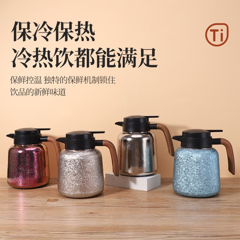 Pure titanium stewed teapot, intelligent temperature display, large-capacity health pot, household tea and water separation, office water bottle, wholesale gift pot