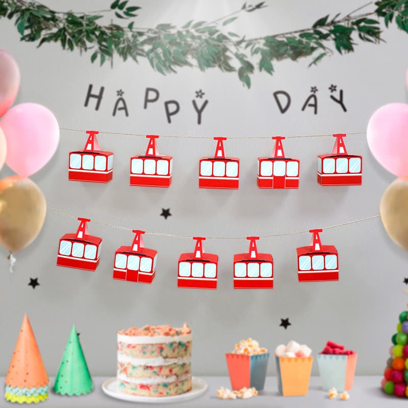 New children's birthday dress empty carton flag fun blind box baby first birthday party decoration props
