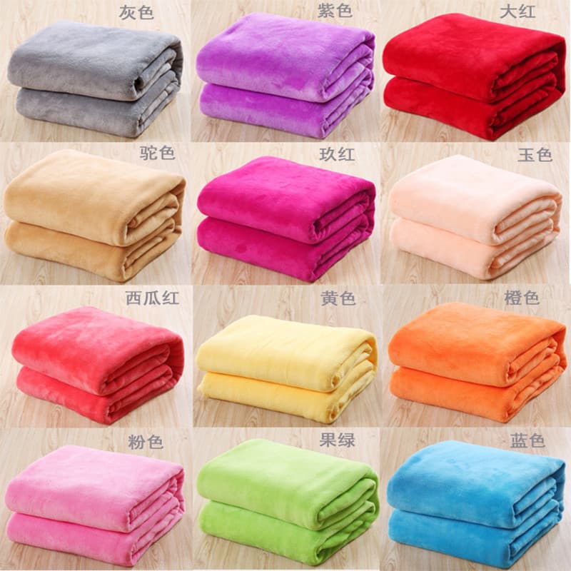 Solid Color Ultra-Soft Blanket for Autumn and Winter, Coral Fleece Blanket, Single and Double Nap Blanket