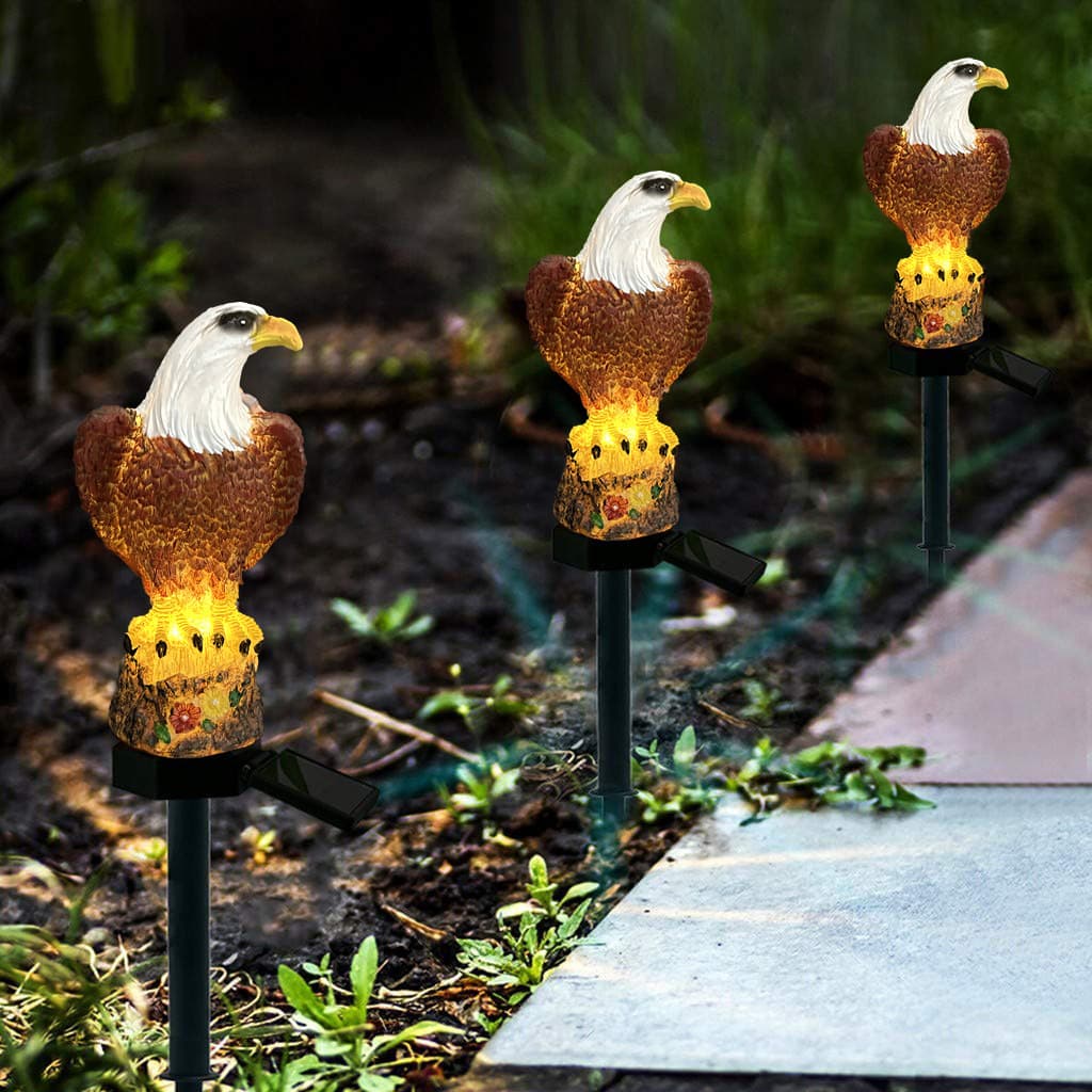 Amazon Solar Resin Eagle Ground Lamp, Garden Outdoor Waterproof LED Lawn Decoration Landscape Light