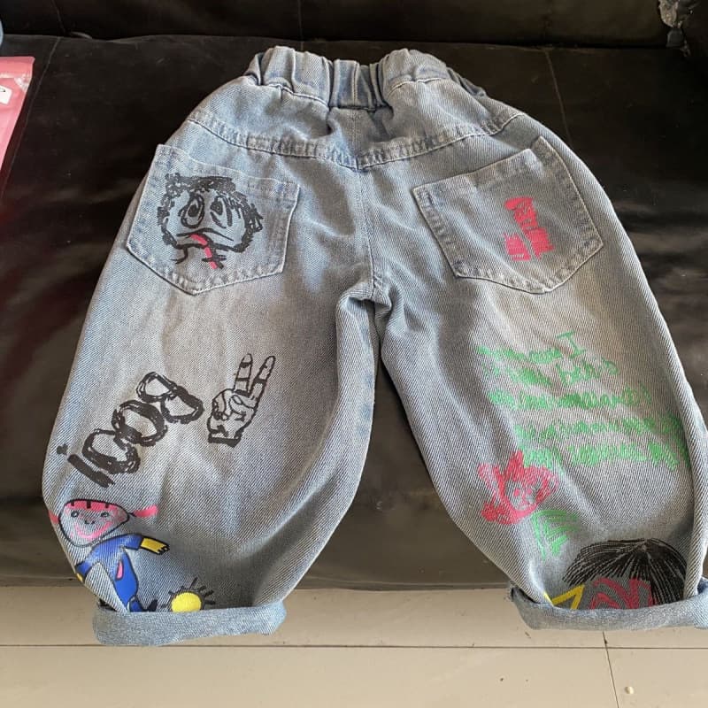 Boys' Jeans Spring and Autumn 2025 New Kids' Clothing Korean Style Loose Casual Pants Streetwear Toddler Spring Outfit Trendy