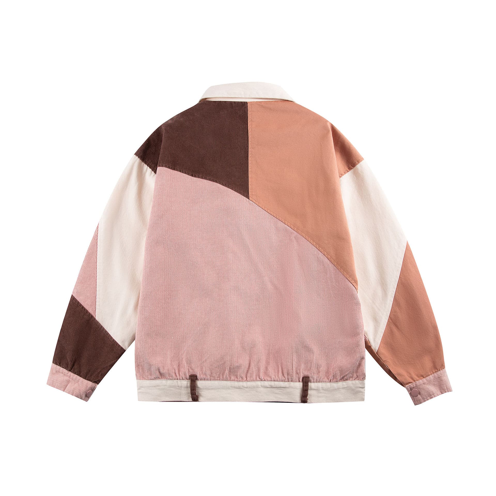 2025 Spring New Arrival American Vintage Design Irregular Color-Block Lapel Jacket Casual Coat for Women