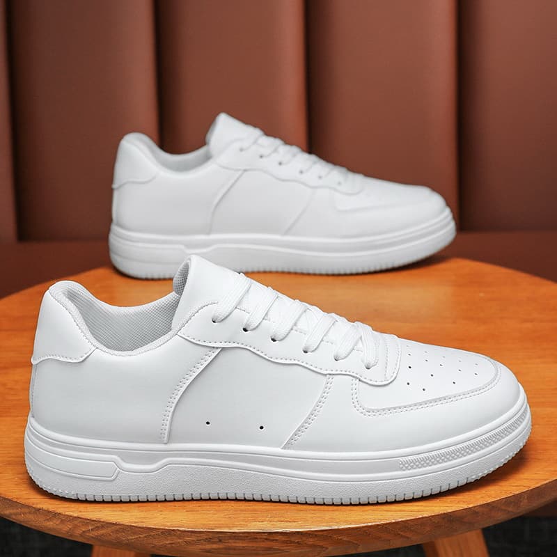 New Summer Men's Breathable White Shoes, Trendy Versatile Thick-Soled Sports Casual Sneakers Board Shoes