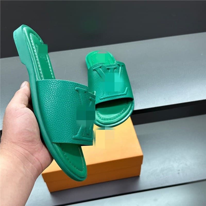 Cross-border Large Size Genuine Leather Soft Sole Men's Slippers High-end Luxury Casual Flip-flops Vietnam Rubber Slide Sandals