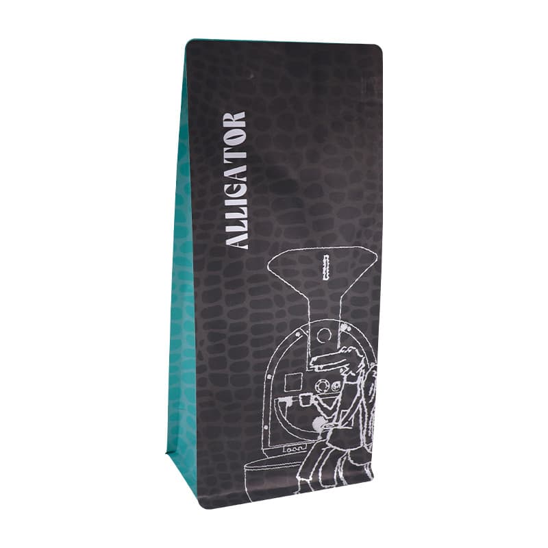 Customized Eight-Sided Sealed Coffee Bean Packaging Bags, Aluminum-Coated Easy-Tear Zipper Coffee Packaging Bags, One-Way Valve Coffee Bags