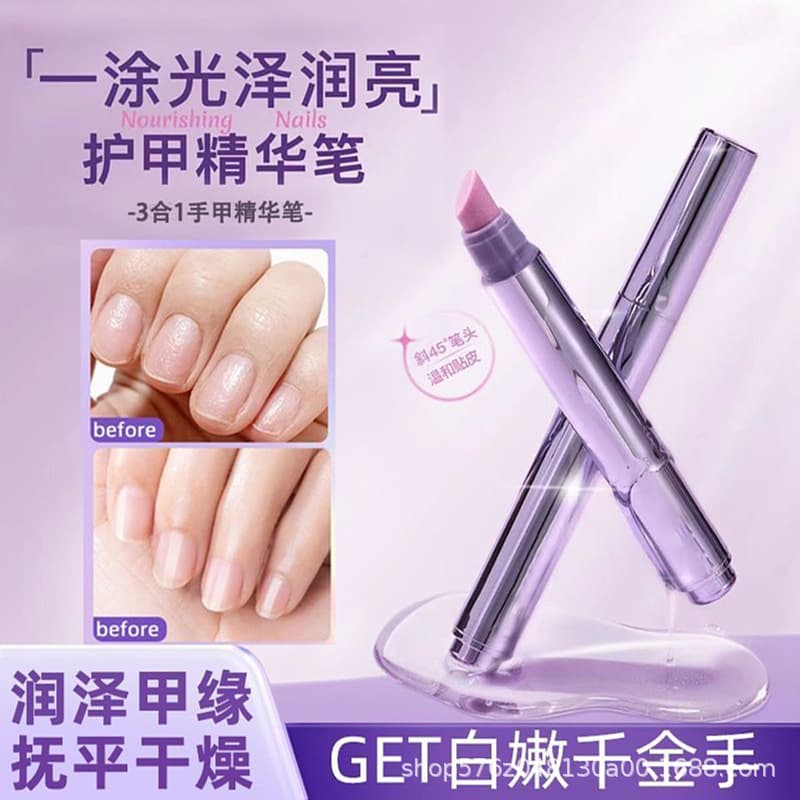 Authentic 3-in-1 Manicure Essence Pen for Dead Skin Removal, Nail Repair, Cuticle Oil Nutrient Solution, Damaged Nail Care Oil Tool