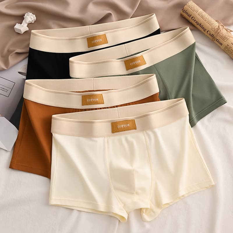 Factory Direct Pure Cotton Men's Boxer Briefs Antibacterial Breathable Casual Sport Youth Style
