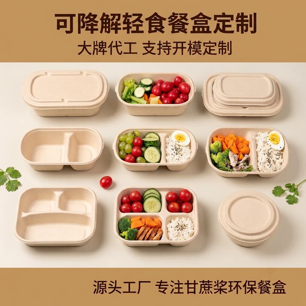 Biodegradable light food lunch boxes, custom light food salads, healthy fat-reducing lunch boxes, takeaway environmentally friendly fitness meal boxes
