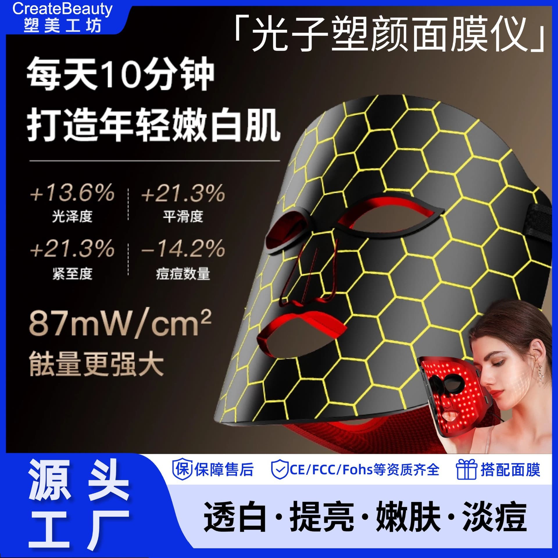 LED Photon Rejuvenation Mask - New Silicone Facial Light Therapy Mask for Home Use