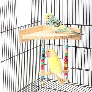 Budgie Lovebird Cockatiel Parrot Toy Perch Swing Suspension Bridge Bird Cage Accessories Decoration Climbing Perch Ladder Supplies