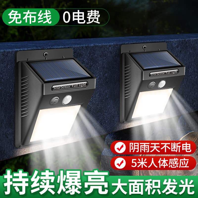 2025 New Solar Courtyard Outdoor Entrance Human Motion Sensor Household Lighting Yard Night Light